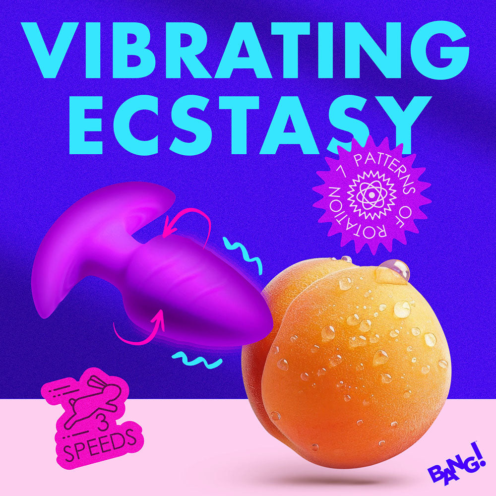 BANG! Rotating & Vibrating Silicone Butt Plug with Remote