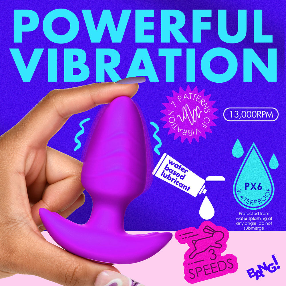 BANG! Rotating & Vibrating Silicone Butt Plug with Remote