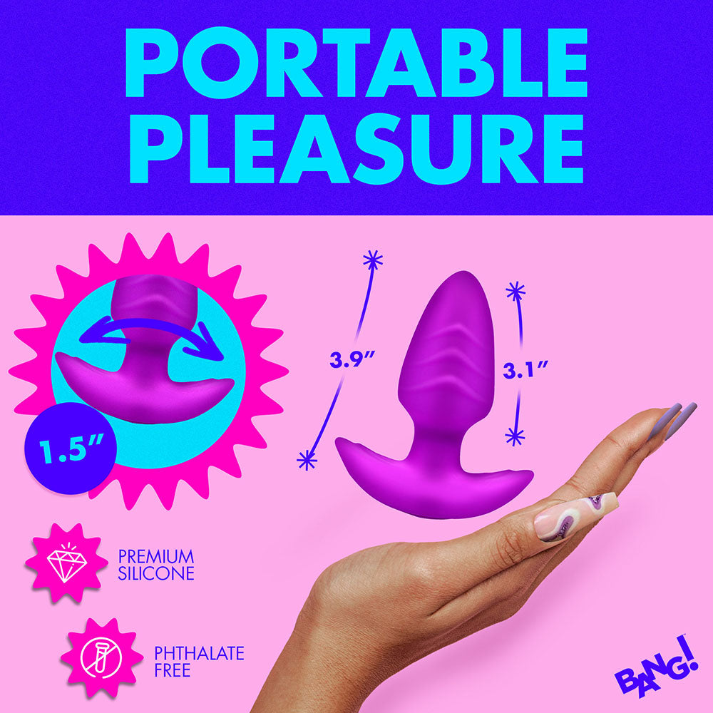 BANG! Rotating & Vibrating Silicone Butt Plug with Remote
