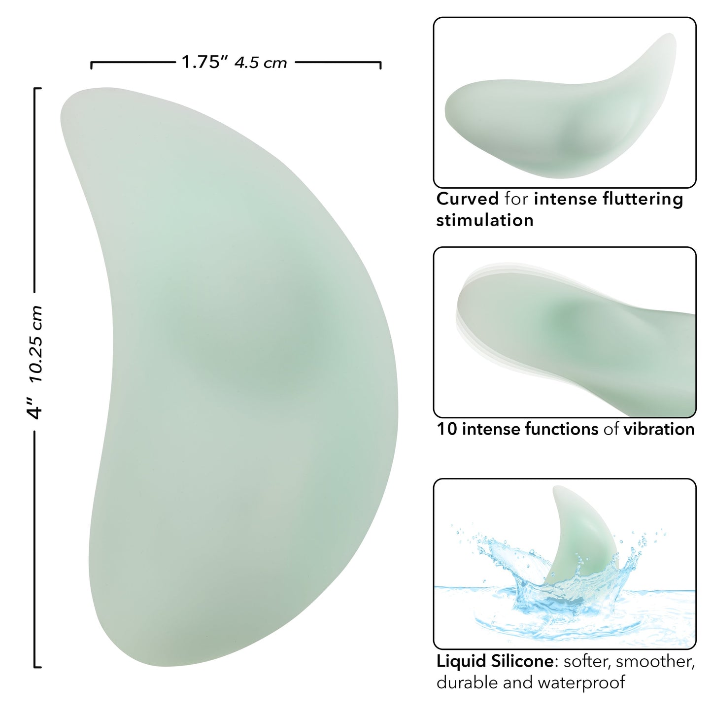 Bali Ultra Soft First Time Body Hugging Silicone Palm Vibrator - Mint Green