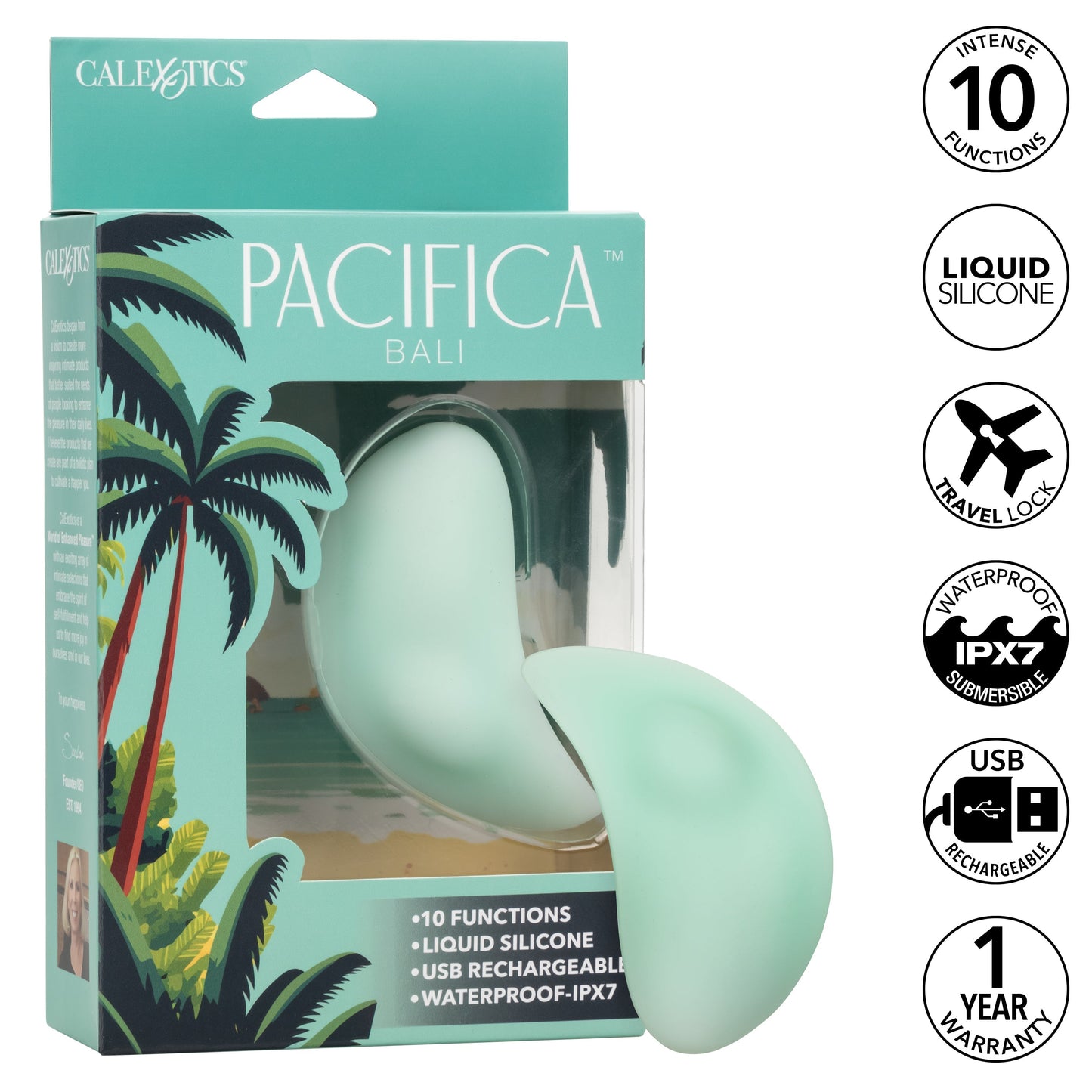 Bali Ultra Soft First Time Body Hugging Silicone Palm Vibrator - Mint Green