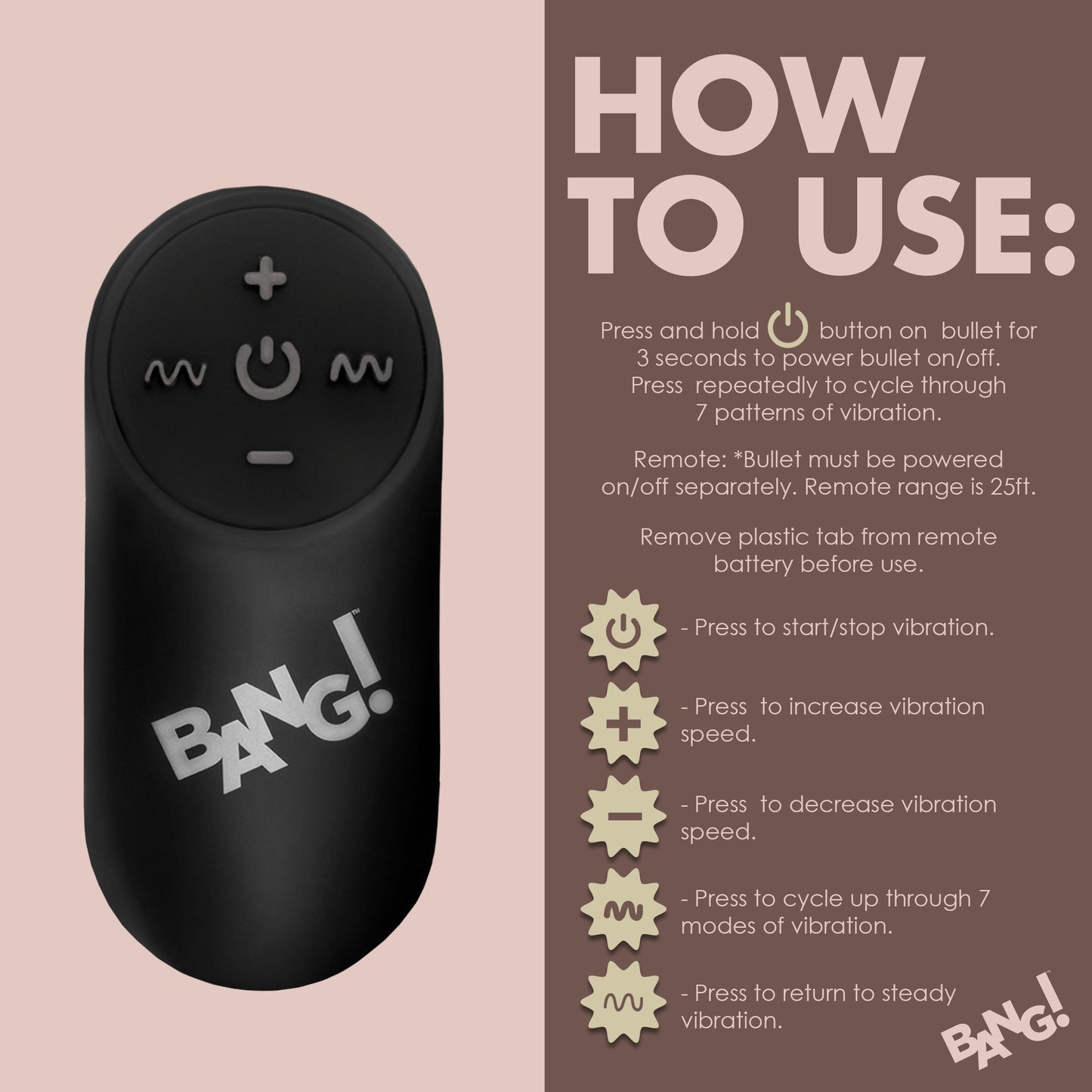 Bang! Cock Ring with Vibrating Bullet and Remote Control