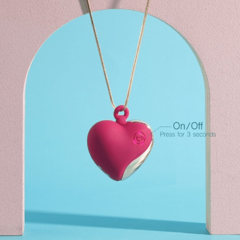 Beating Love Silicone Heart-Shaped Necklace Vibrator by Tracy's Dog