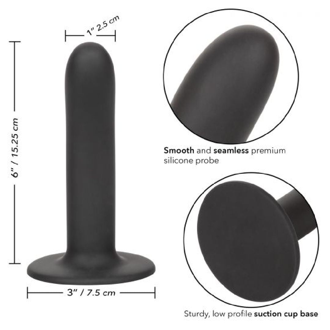 Boundless 6 Inch Smooth Black Silicone Dildo