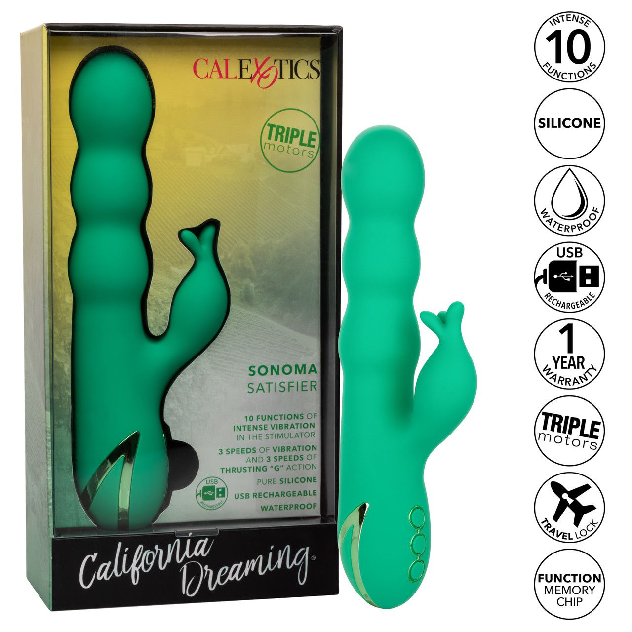 California Dreaming Sonoma Satisfier Dual Stimulation Vibrator