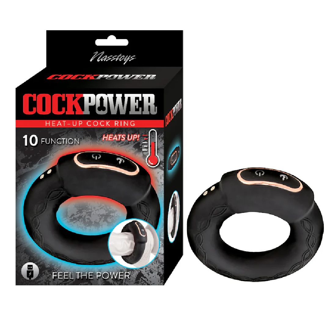 Cockpower Heat Up Vibrating Black Cock Ring