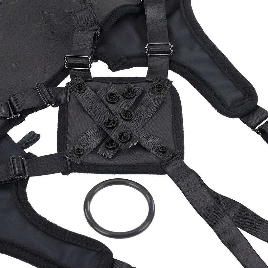 Corset High Waisted Adjustable Black Strap On Harness