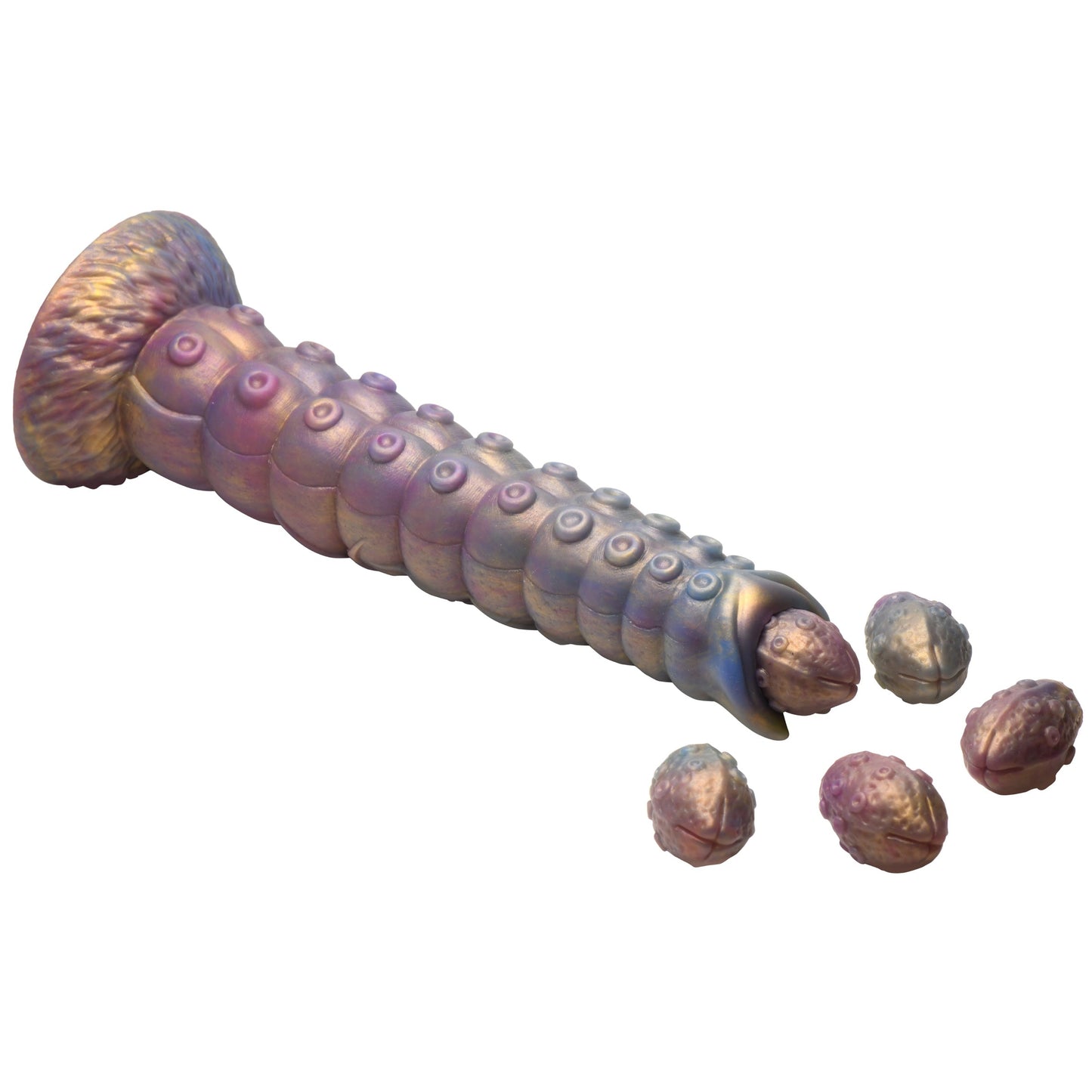Deep Invader Tentacle Ovipositor Silicone Fantasy Role Play Dildo With Eggs