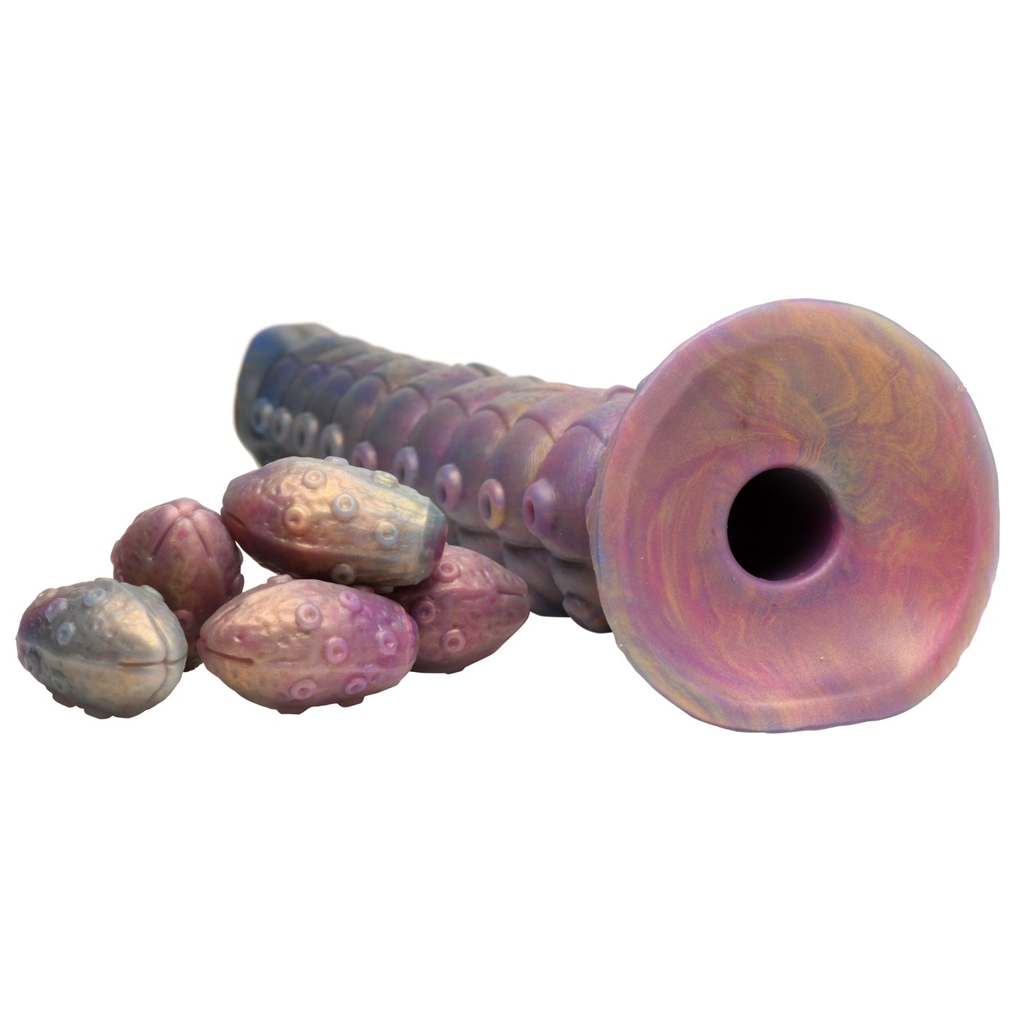 Deep Invader Tentacle Ovipositor Silicone Fantasy Role Play Dildo With Eggs