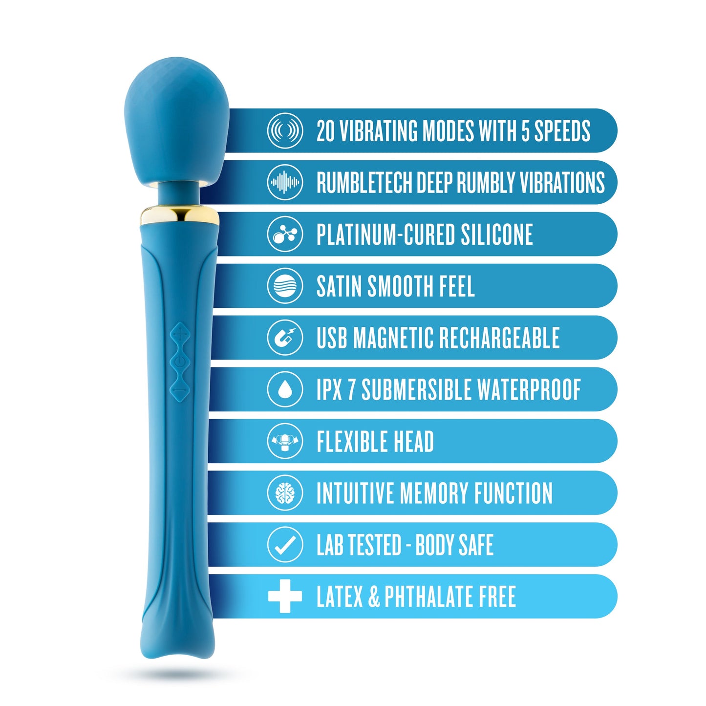 Dianna Rechargeable Rumbly Waterproof Wand Vibrator