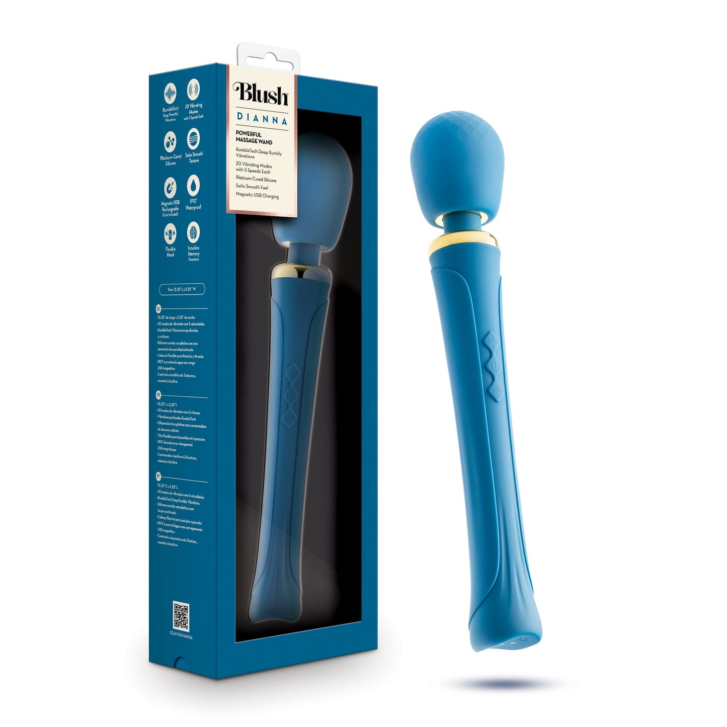 Dianna Rechargeable Rumbly Waterproof Wand Vibrator