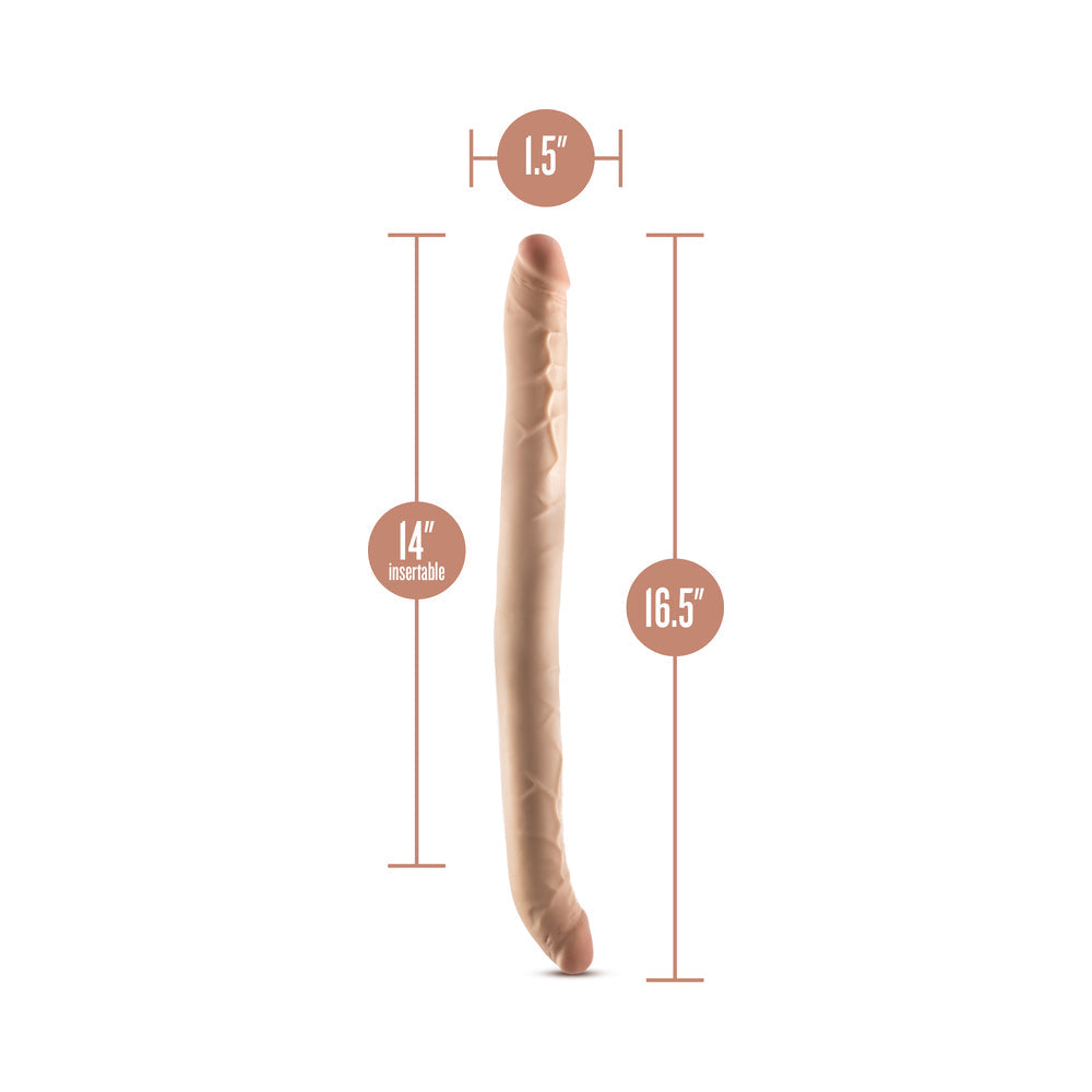Dr. Skin Plus 16.5 Inch Posable Double Dildo - Vanilla