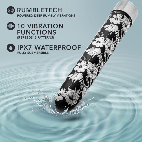 Eden Black Floral Slim Beginner Bullet Vibrator