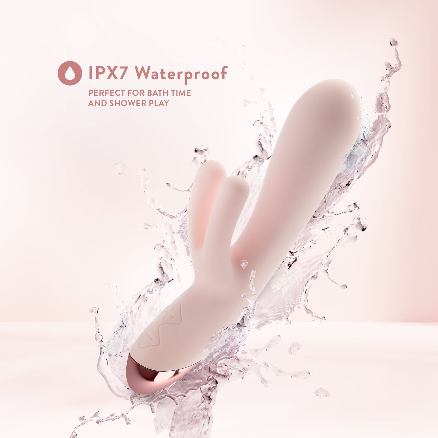 Elora Dual Motor Rabbit Vibrator with Double Teasers - Pale Pink