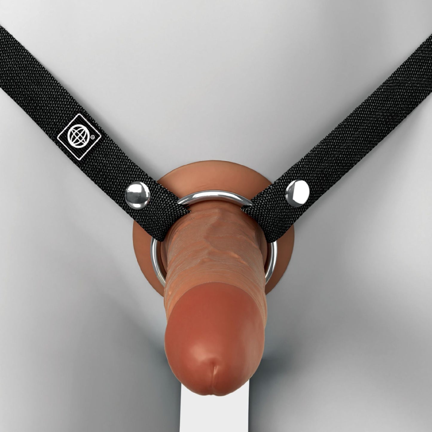 Fantasy X-Tensions Elite Hollow 6 Inch Silicone Dildo & Strap-On Harness - Chocolate