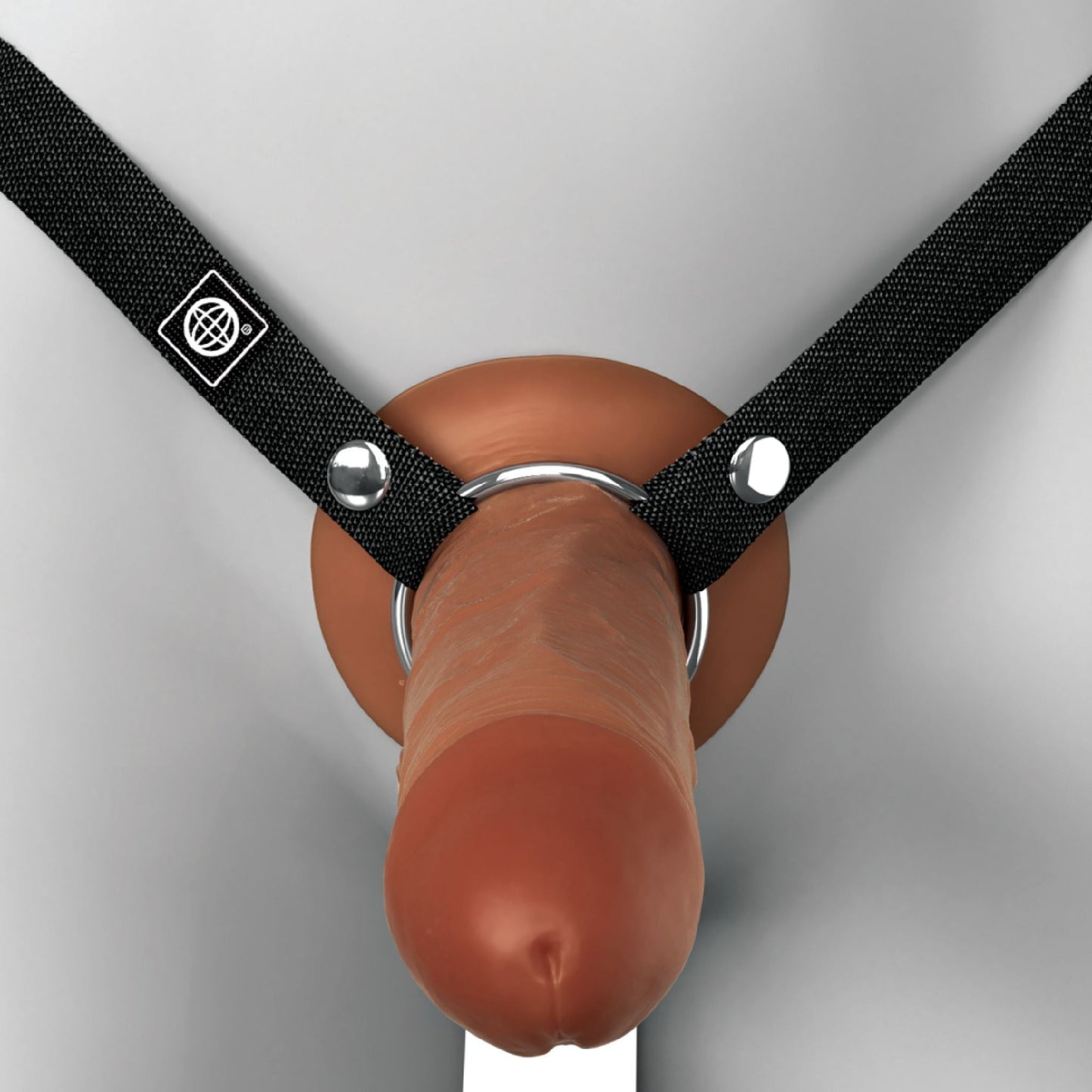 Fantasy X-Tensions Elite Hollow 8 Inch Silicone Dildo & Strap-On Harness - Chocolate