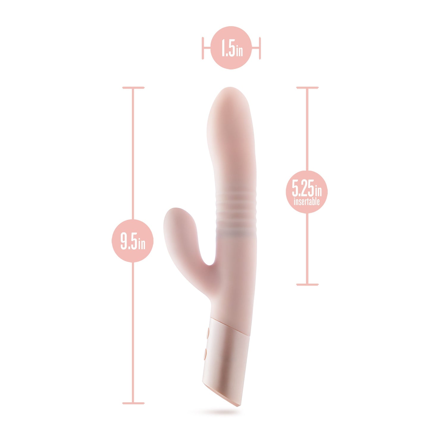 Fraya Thrusting Shaft Powerful Rabbit Vibrator - Pale Pink