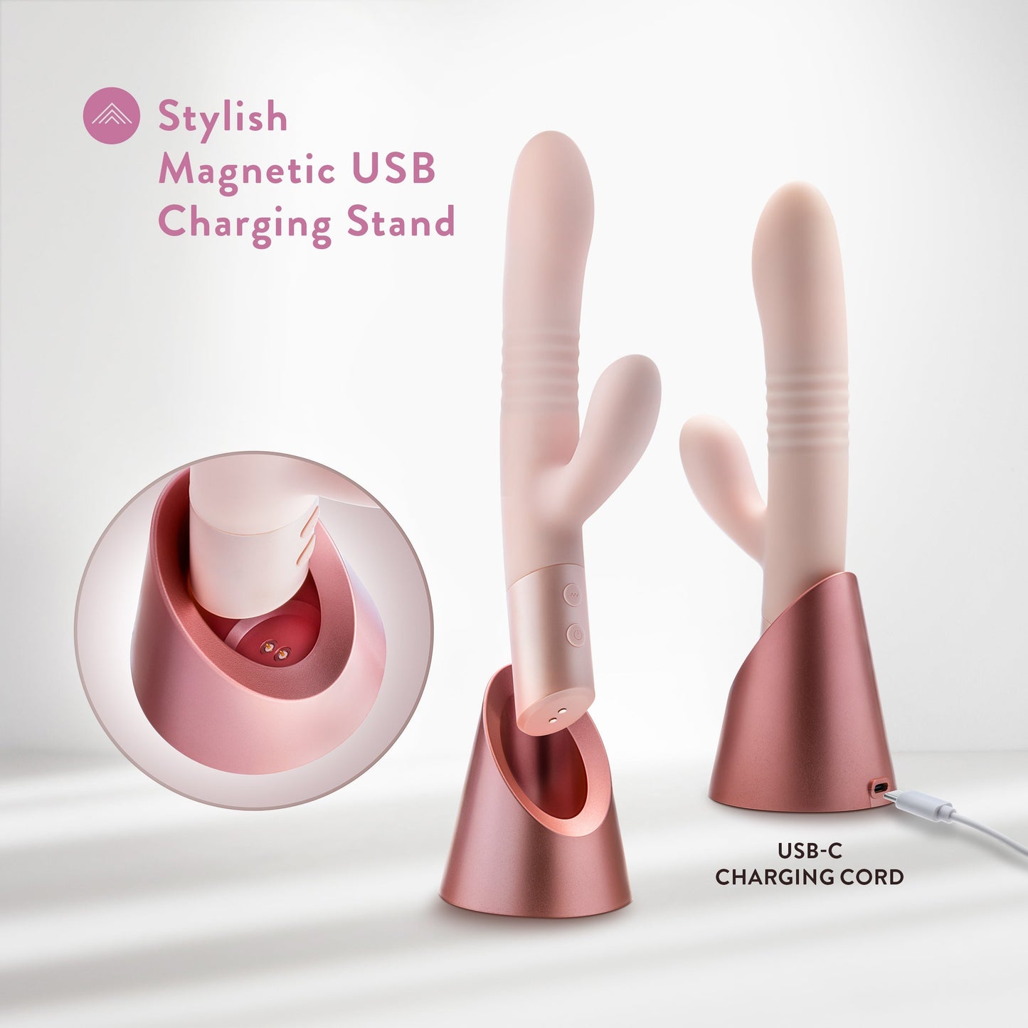 Fraya Thrusting Shaft Powerful Rabbit Vibrator - Pale Pink