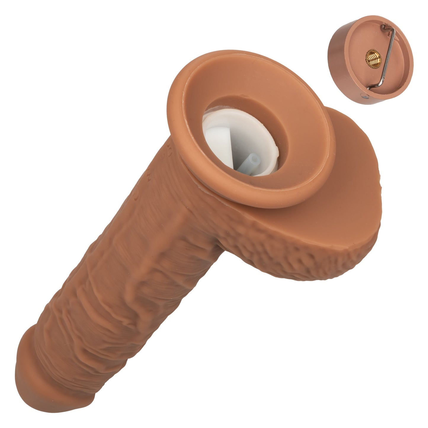 Fuck Stick Squirting Vibrating Silicone Suction Cup Dildo - Chocolate