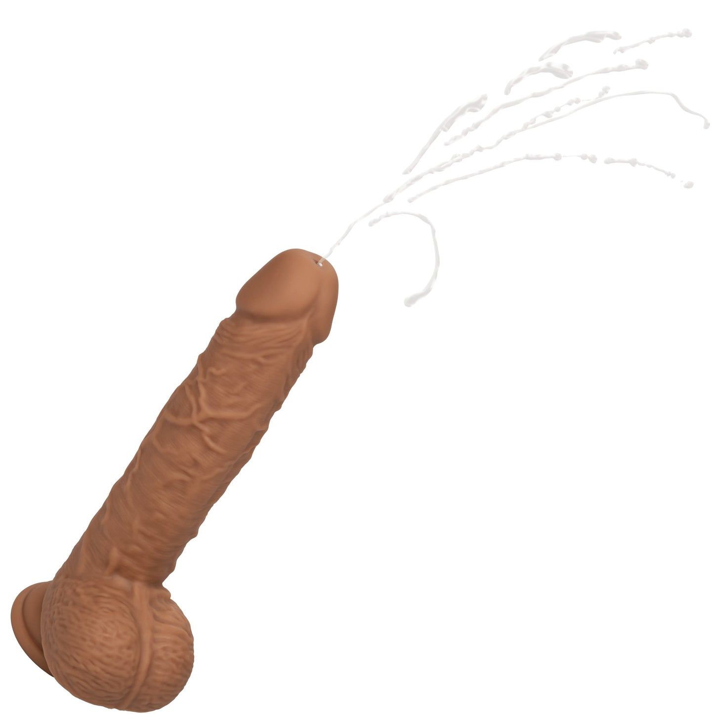 Fuck Stick Squirting Vibrating Silicone Suction Cup Dildo - Chocolate