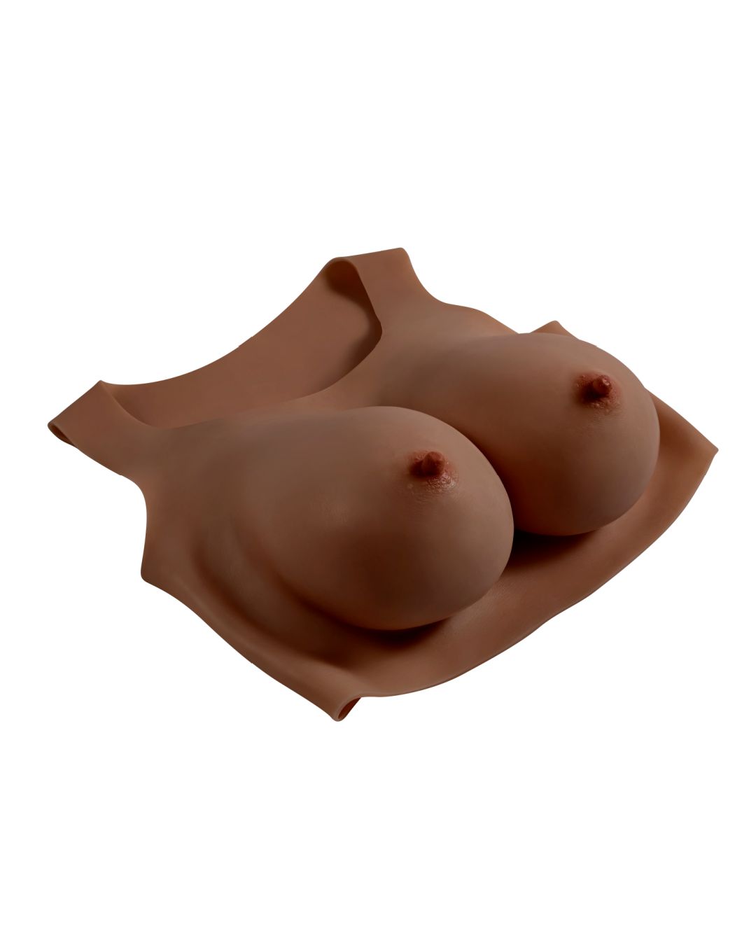 Gender X Wearable Silicone E Cup Breasts - Chocolate