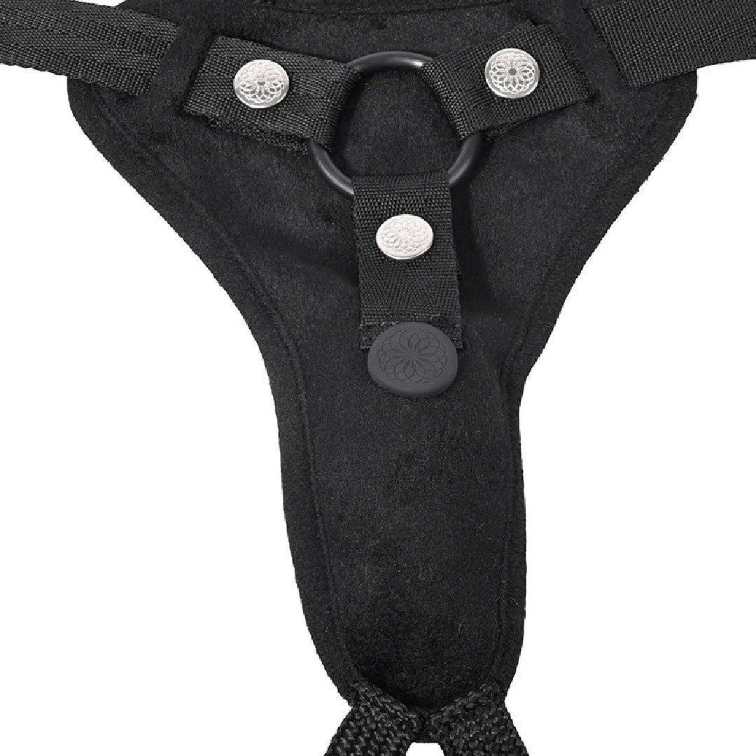 Hidden Pocket Strap On Harness With Remote Control Vibrator