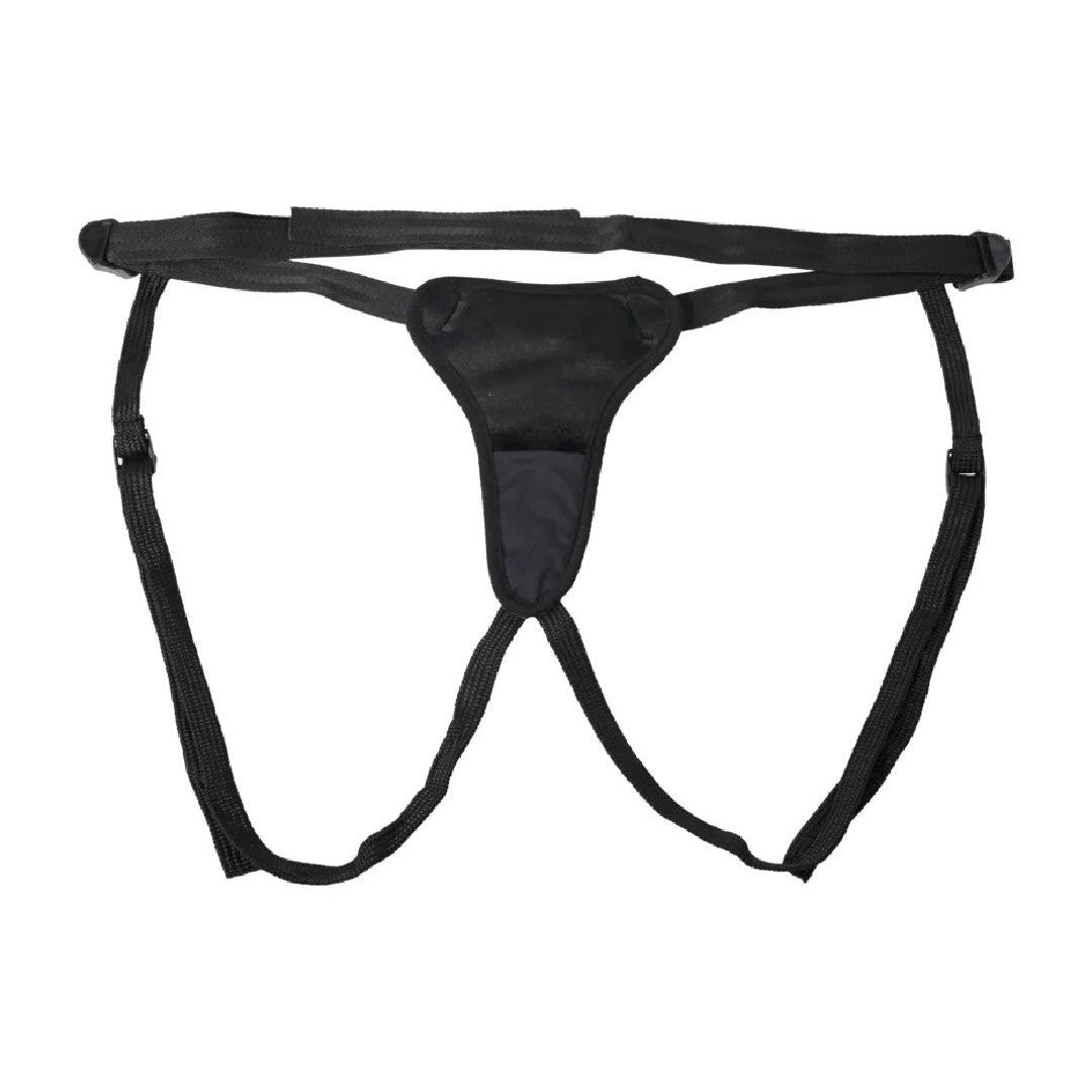 Hidden Pocket Strap On Harness With Remote Control Vibrator