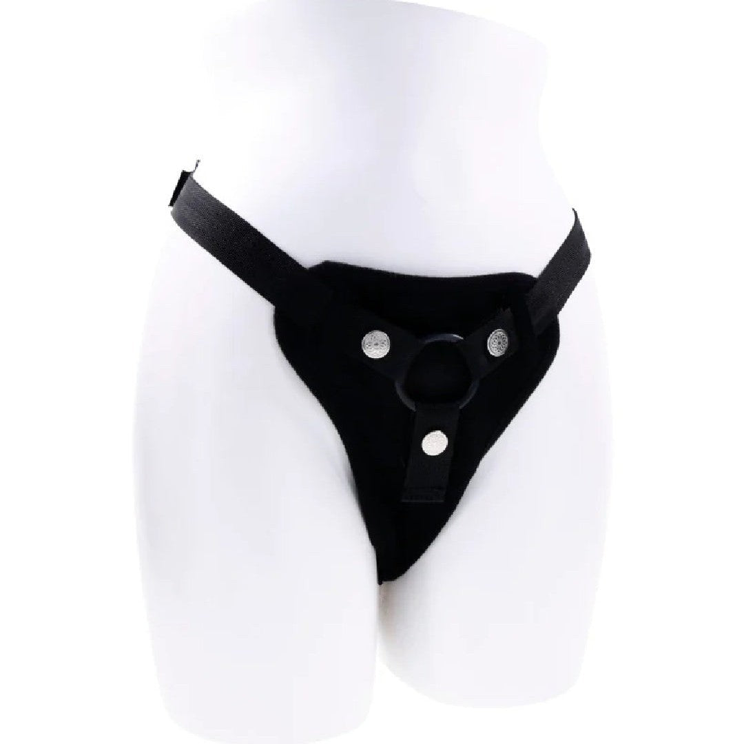 Hidden Pocket Strap On Harness With Remote Control Vibrator