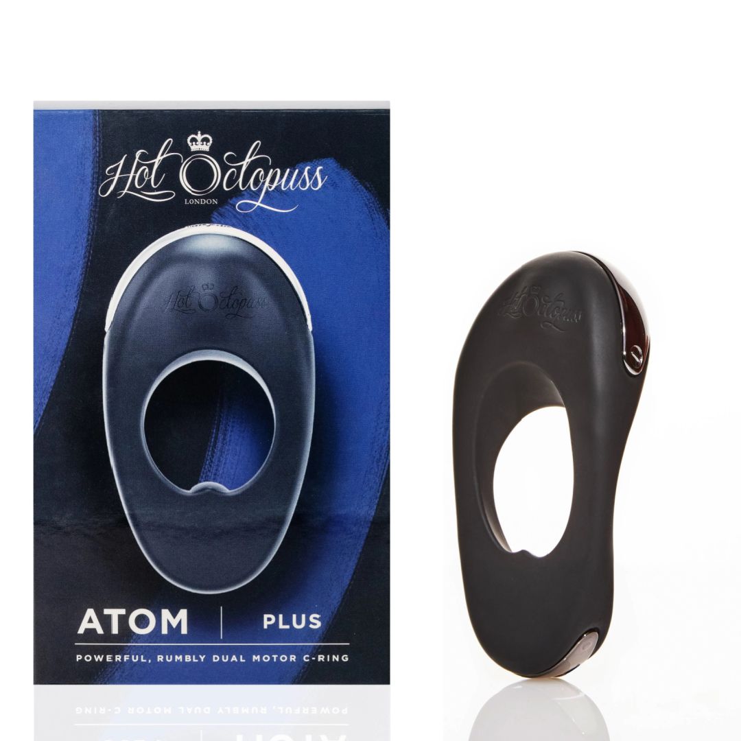 Hot Octopuss Atom Plus Dual Motor Vibrating Black Cock Ring