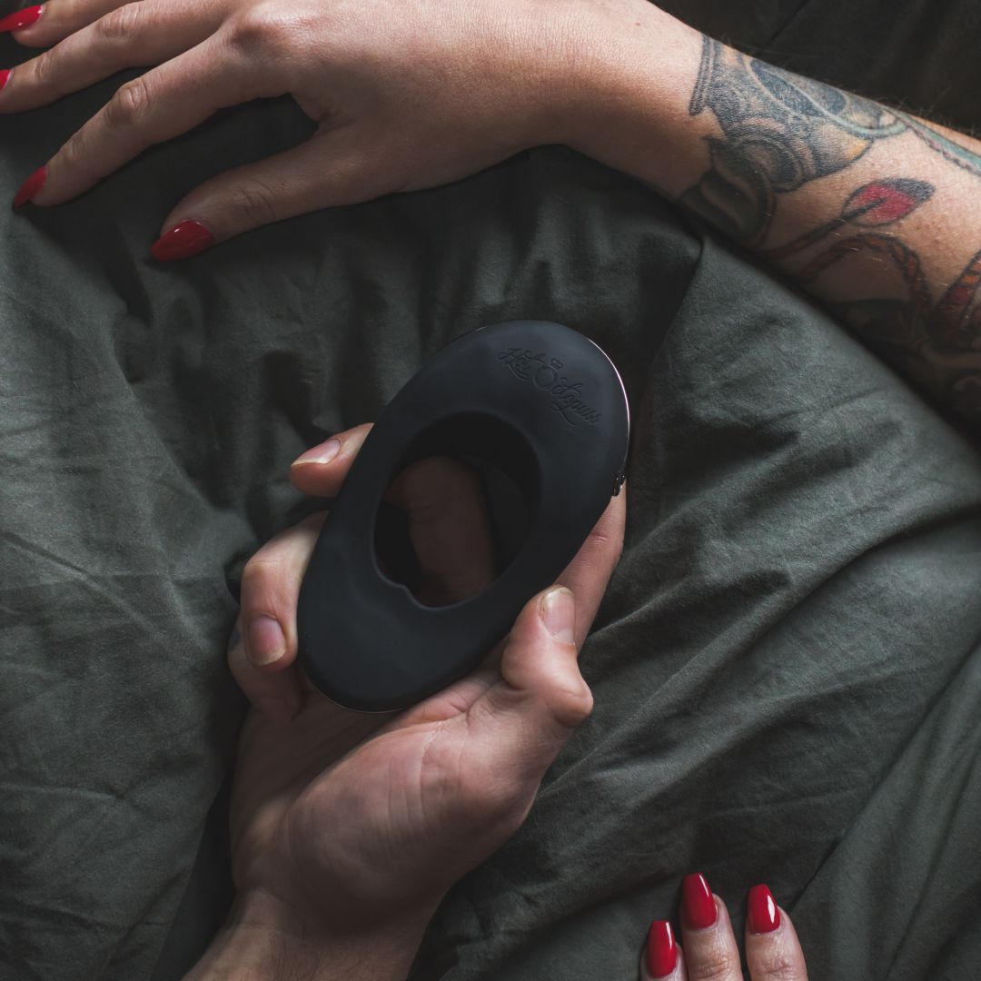 Hot Octopuss Atom Plus Dual Motor Vibrating Black Cock Ring
