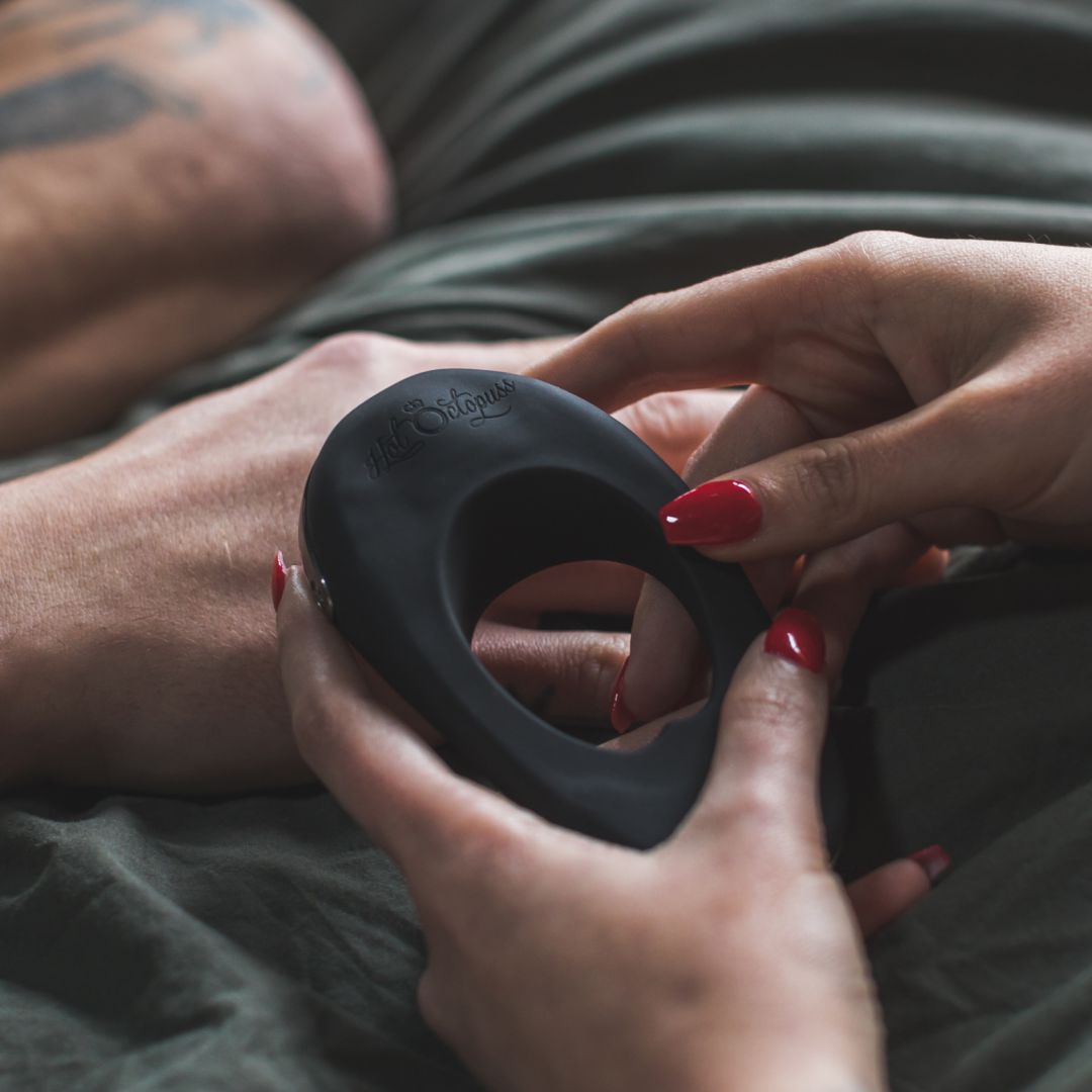 Hot Octopuss Atom Plus Dual Motor Vibrating Black Cock Ring
