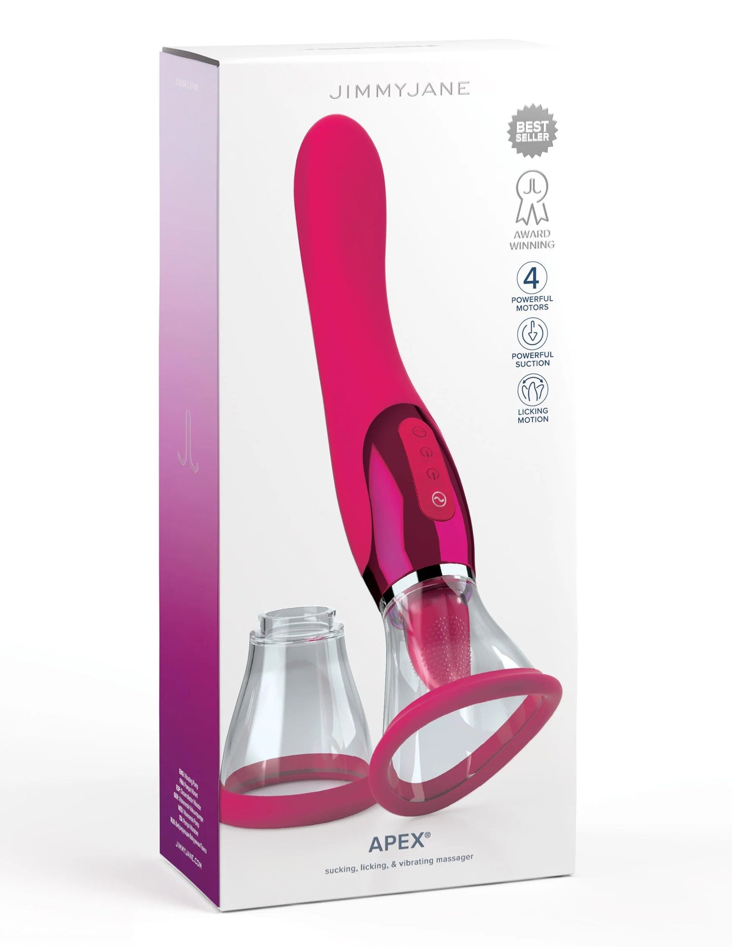 Jimmyjane Apex Double Ended Licking, Sucking G-Spot Vibrator - Pink