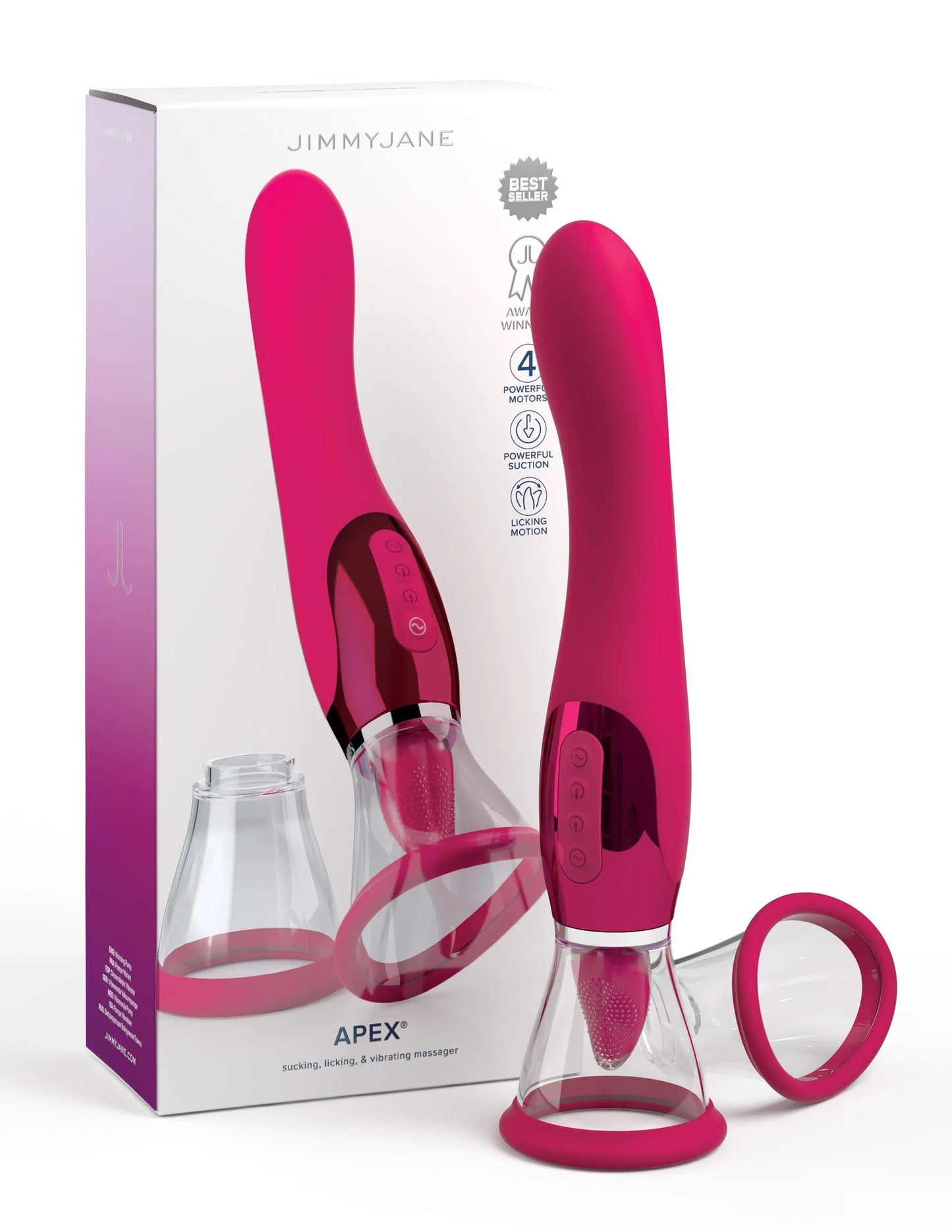 Jimmyjane Apex Double Ended Licking, Sucking G-Spot Vibrator - Pink
