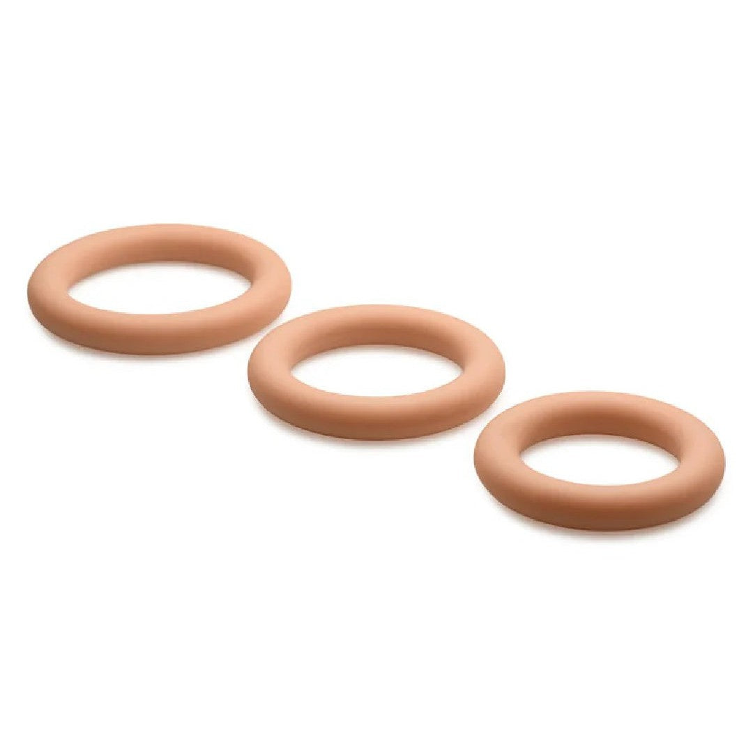 Jock Discreet Stretchy Silicone Cock Ring Set of 3 - Caramel