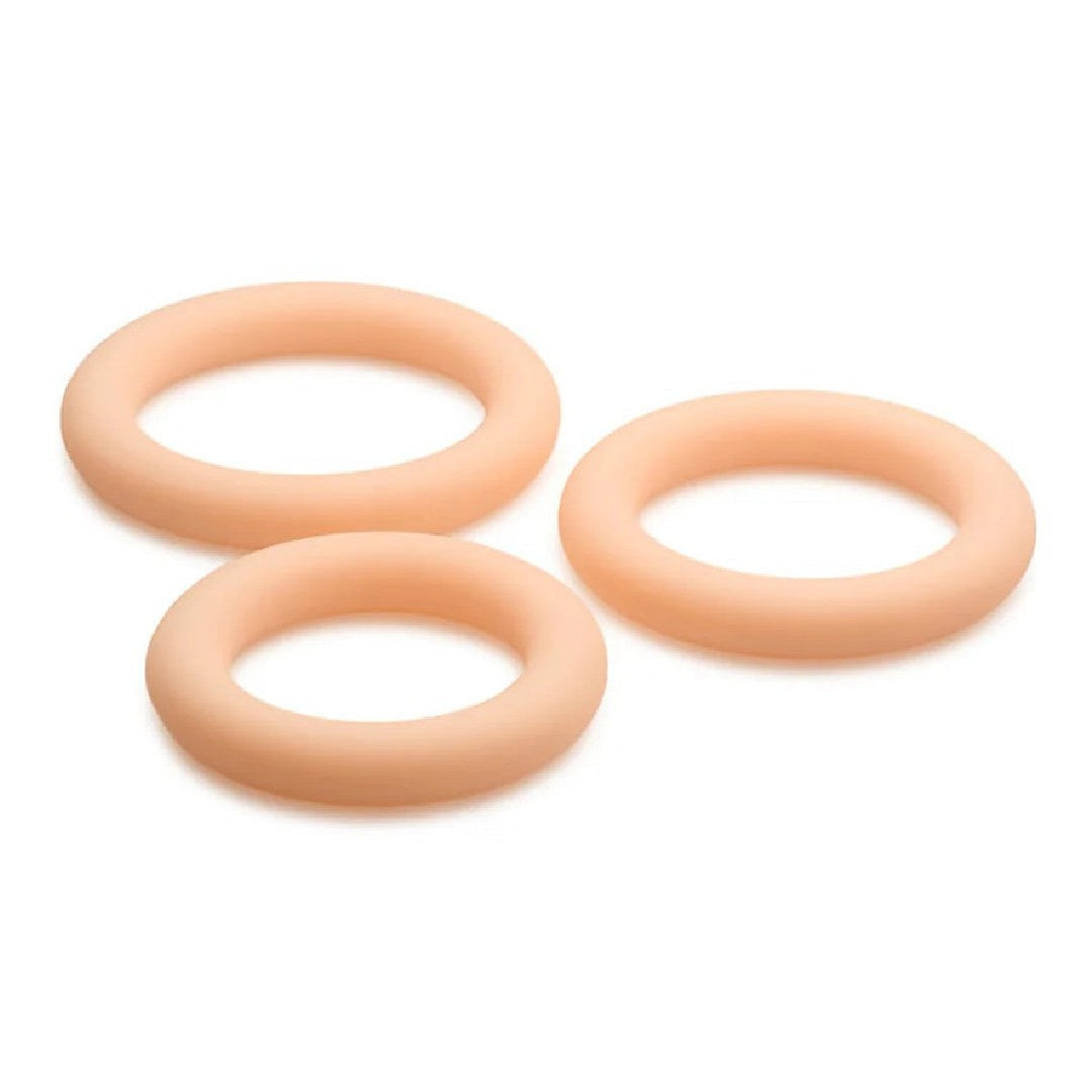 Jock Discreet Stretchy Silicone Cock Ring Set of 3 - Vanilla