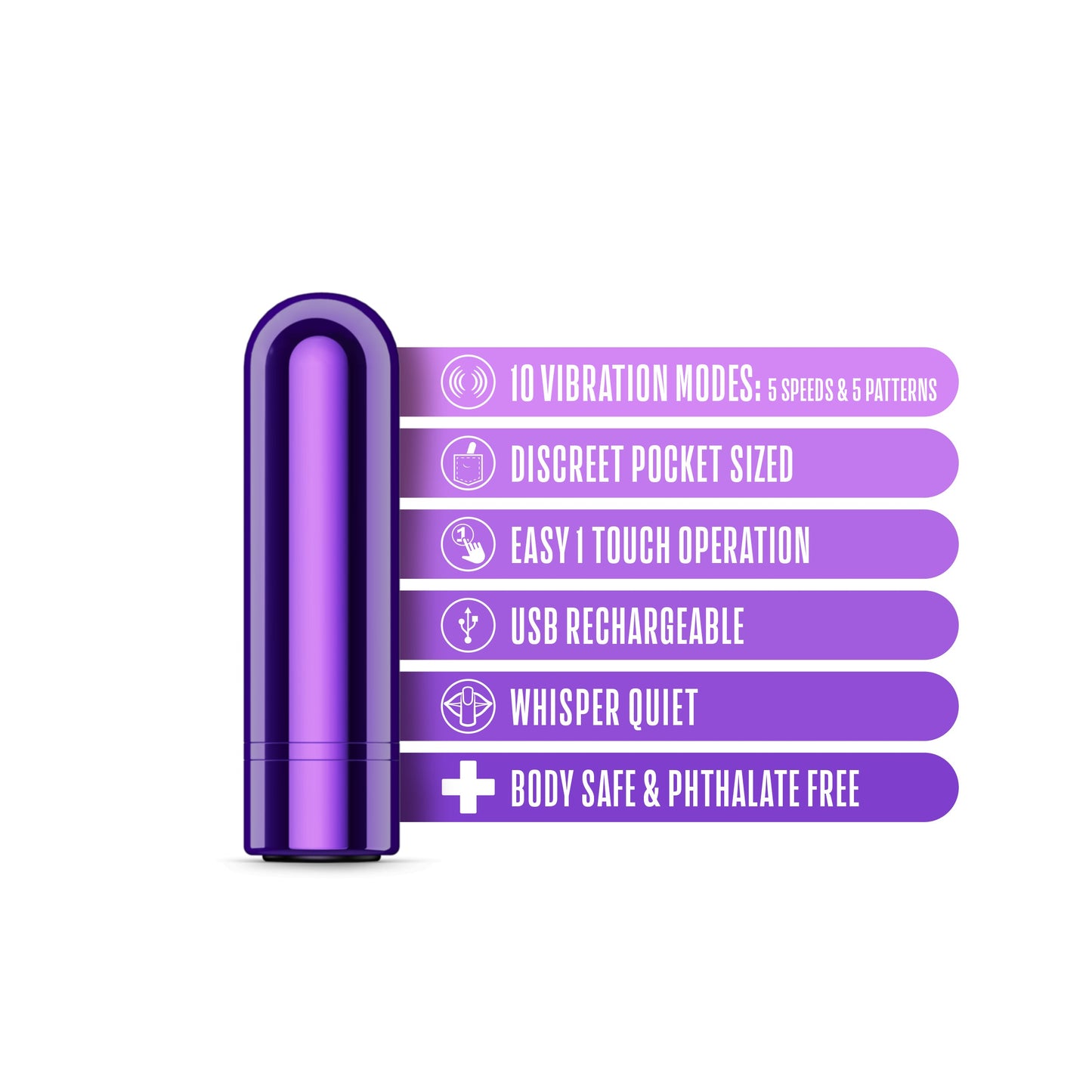 Kool Vibes Rechargeable Mini Bullet - Purple