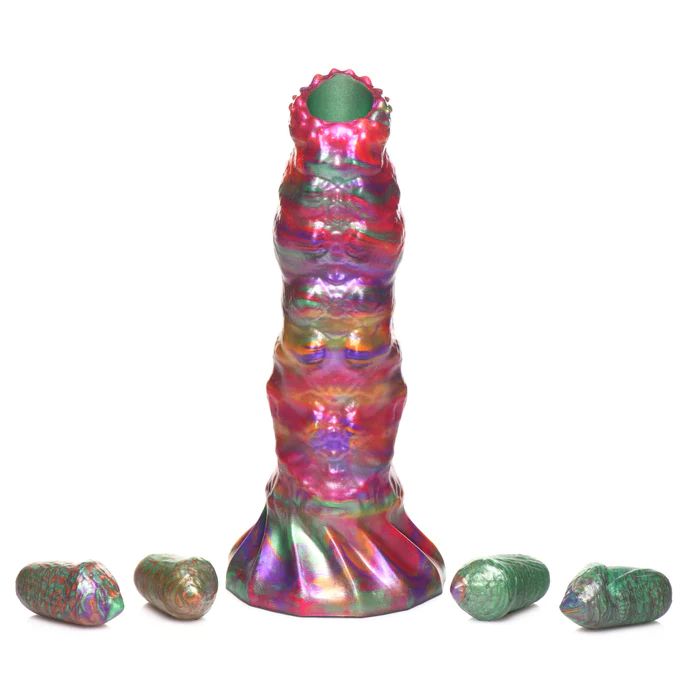 Larva Silicone Ovipositor Fantasy Role Play Dildo With Eggs