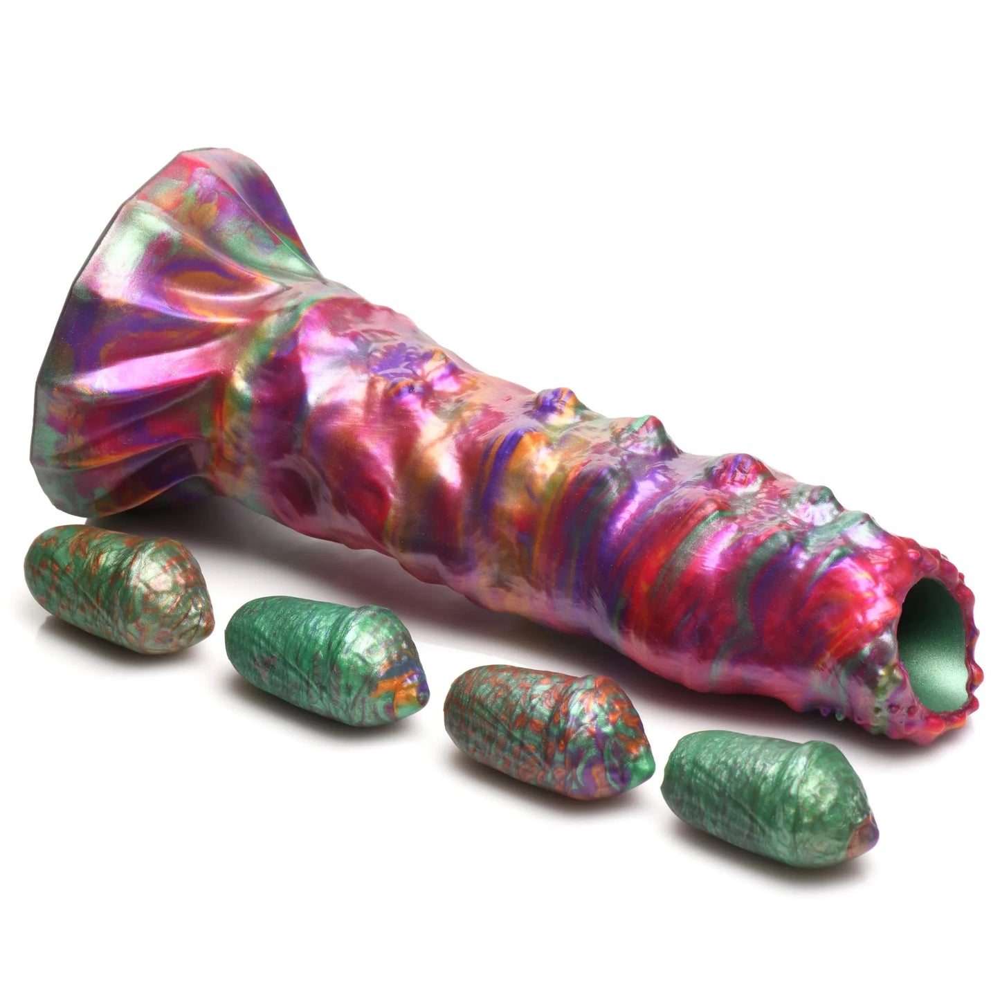Larva Silicone Ovipositor Fantasy Role Play Dildo With Eggs