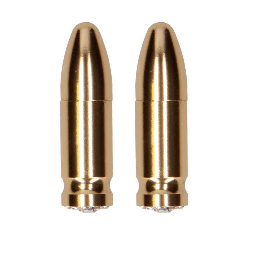 Ouch! Diamond Tipped Bullet Magnetic Nipple Clamps - Gold