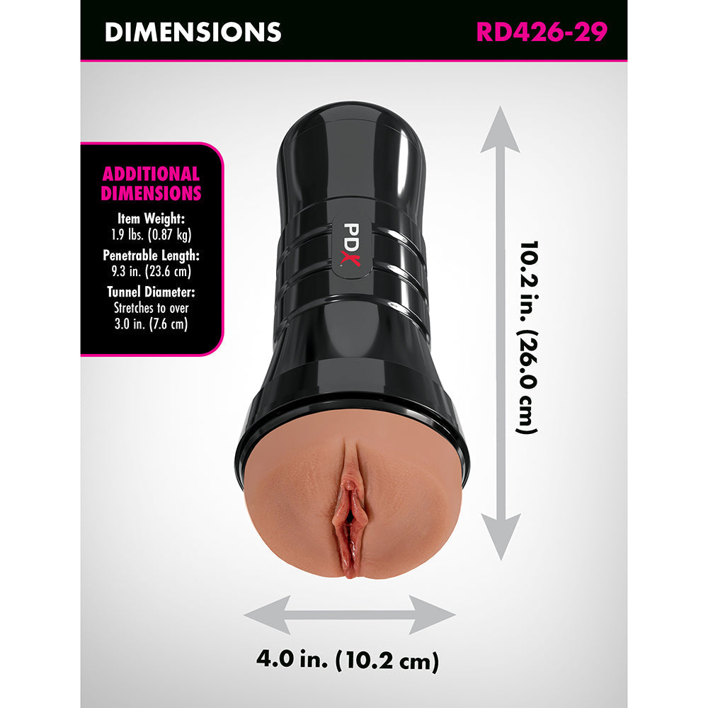 PDX Juicy Snatch XXL Self Lubricating Stroker for Large Penises - Chocolate