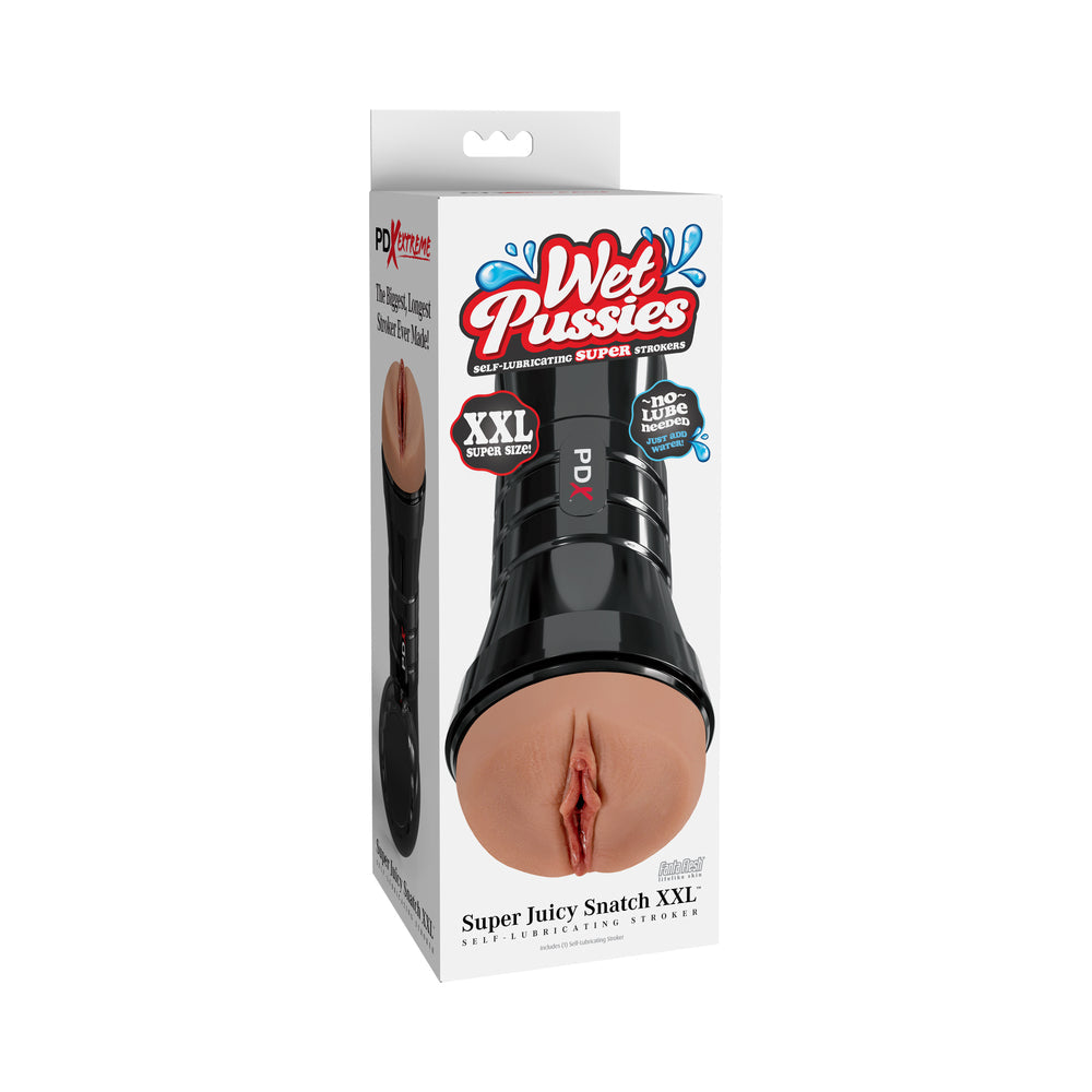 PDX Juicy Snatch XXL Self Lubricating Stroker for Large Penises - Chocolate