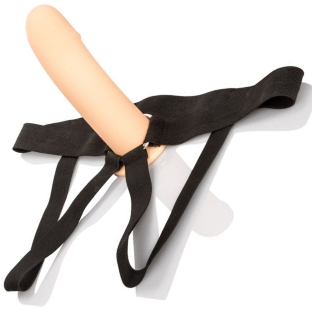 PPA with Jock Strap Hollow Silicone Penis Extender Strap-on - Vanilla