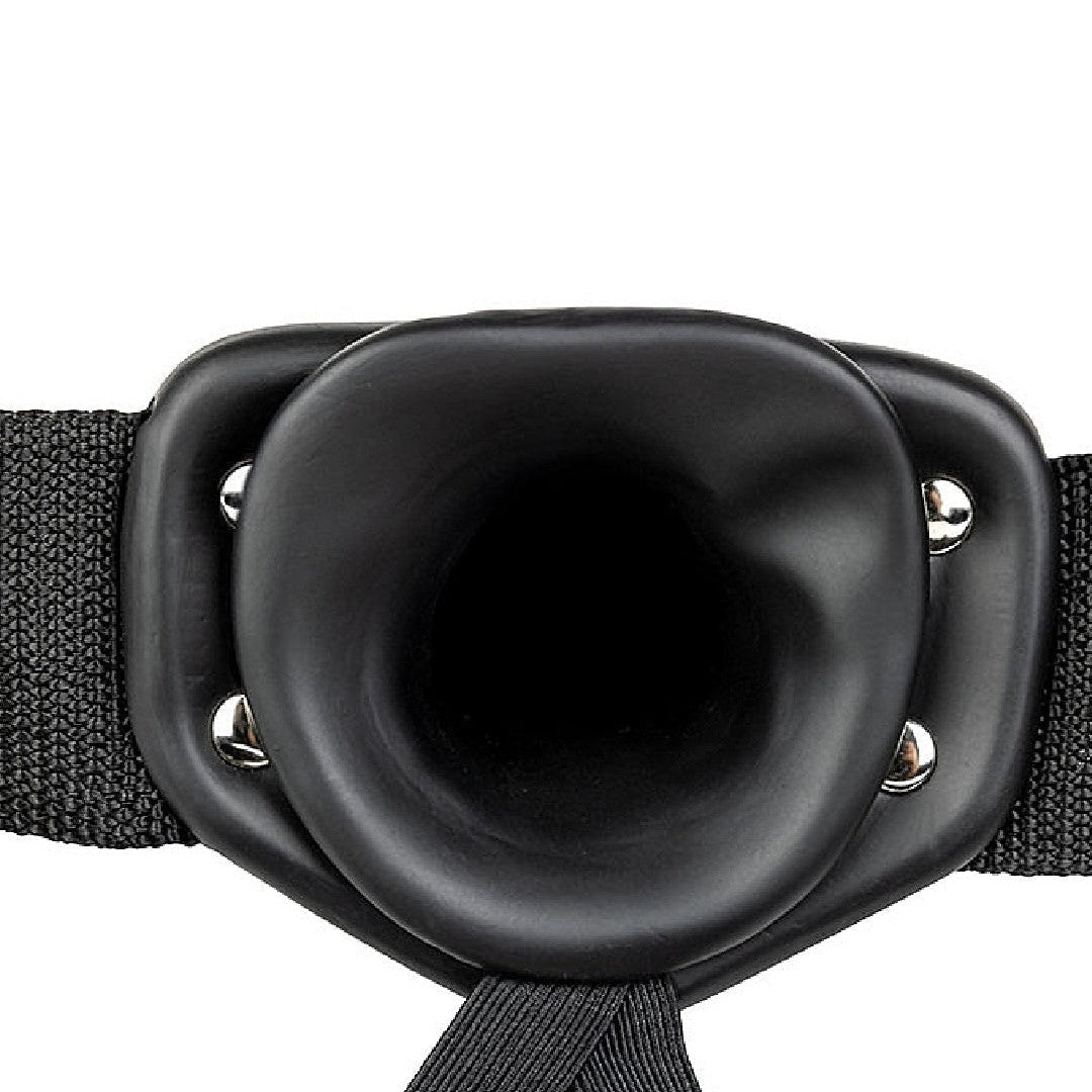 Realrock Massive Vibrating 10 Inch Hollow Dildo & Strap-on Harness - Black