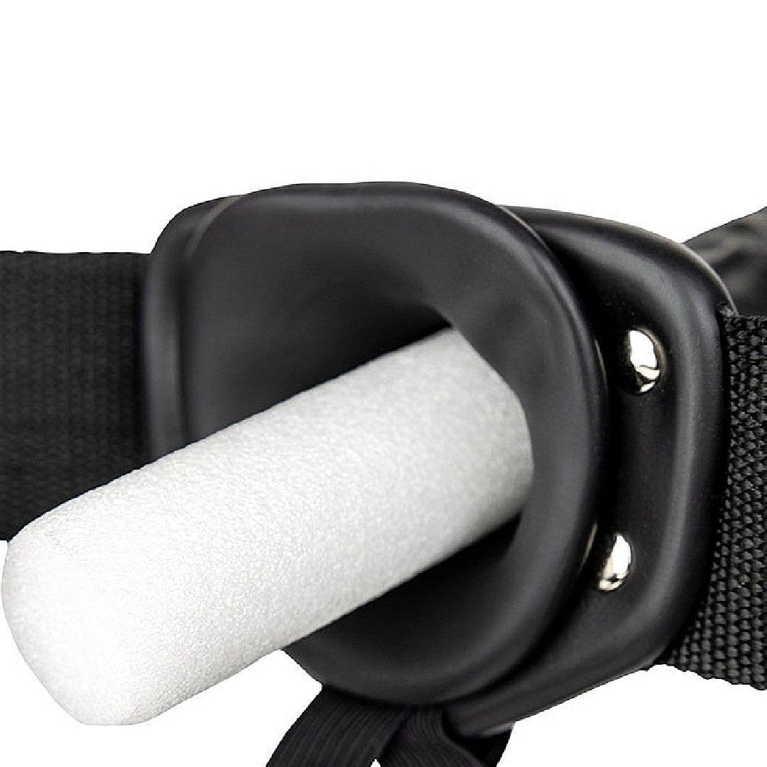 Realrock Massive Vibrating 10 Inch Hollow Dildo & Strap-on Harness - Black