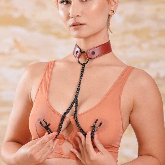 Saffron Collar with Nipple Clamps