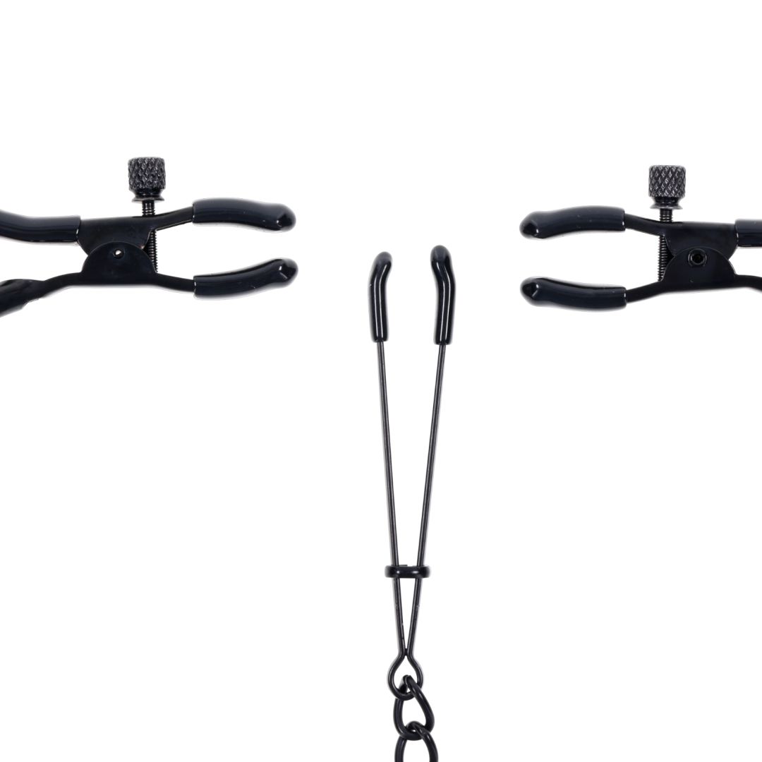 Saffron Nipple to Clit Clamp and Chain Set