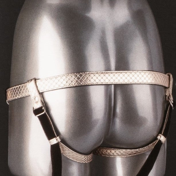 The Regal Duchess Crotchless Strap-on Harness - Gold