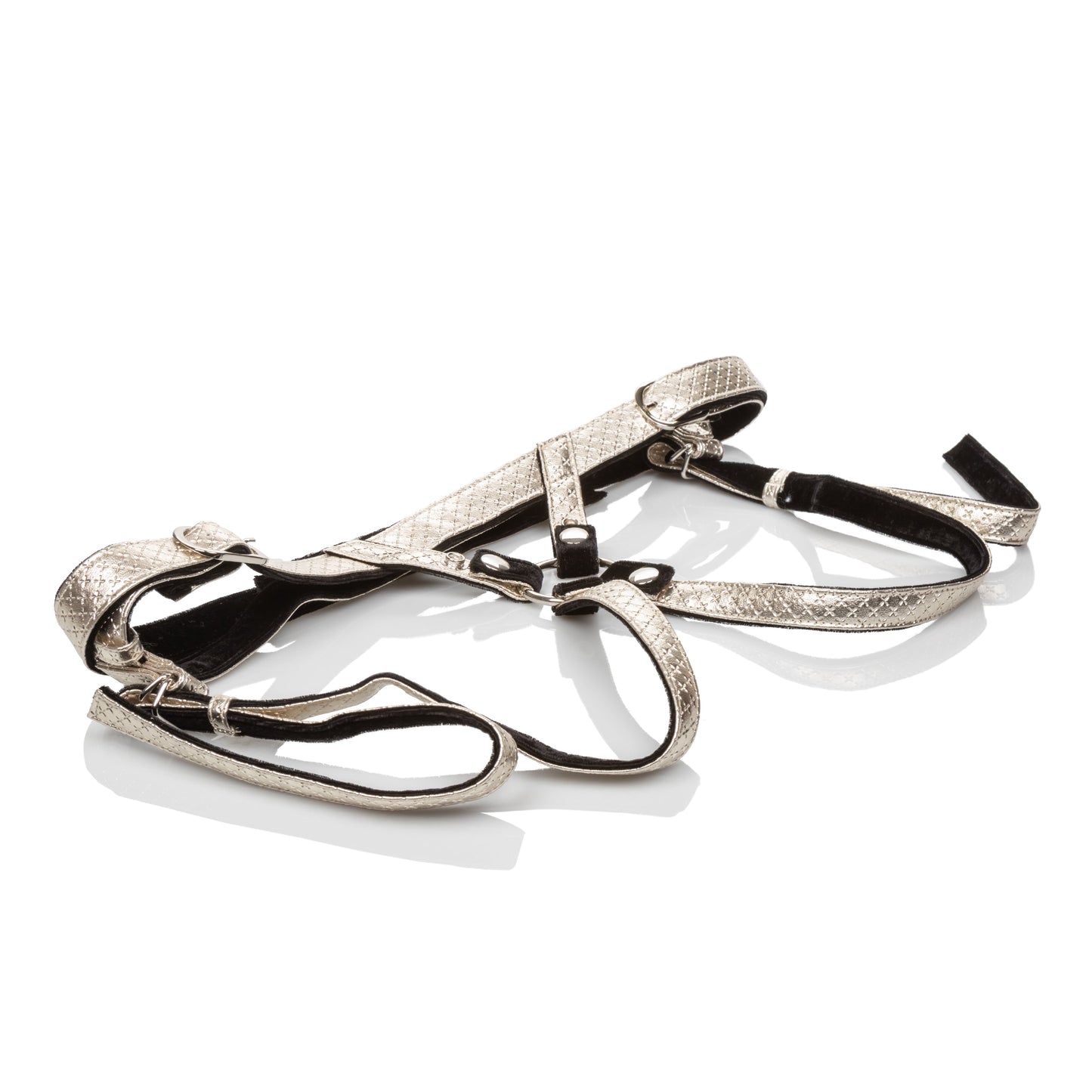 The Regal Duchess Crotchless Strap-on Harness - Gold