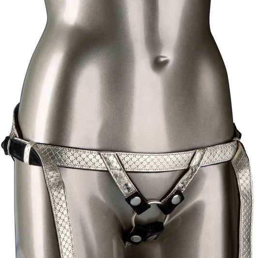 The Regal Duchess Crotchless Strap-on Harness - Gold