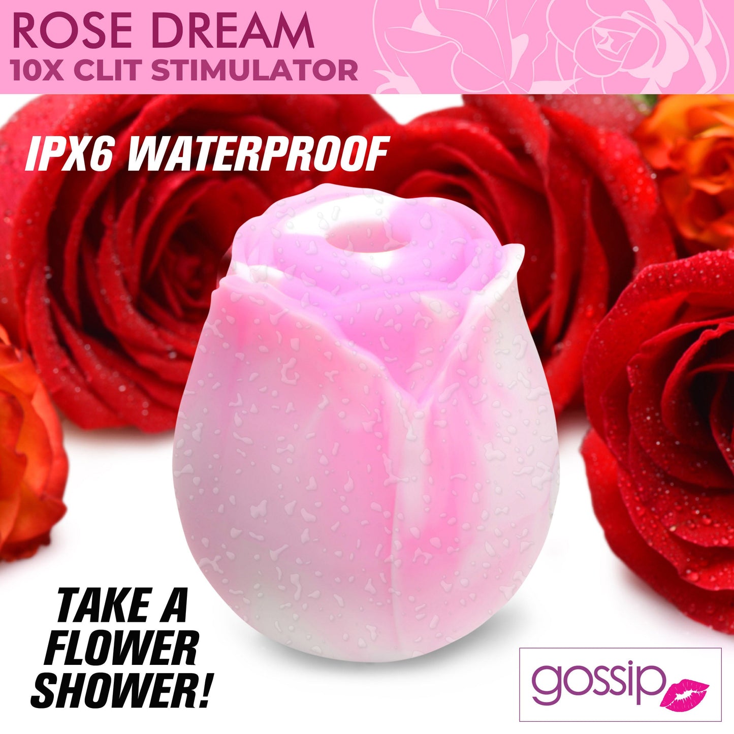 The Rose Dream Pink Swirl Powerful Clitoral Stimulator